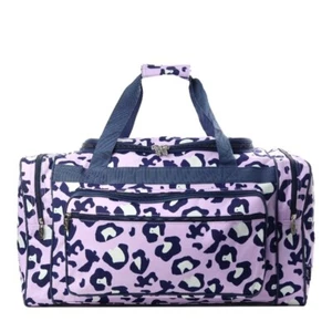 NGIL PURPLE CHEETAH Canvas 23" Duffle Bag -CHEER- VACATION -NEW ARRIVAL - Picture 1 of 3