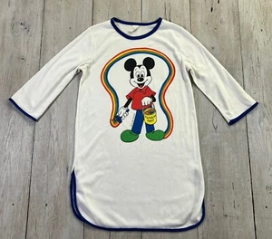 Vintage Mickey Mouse Regenbogenfarbe Schlafshirt Größe S - Bild 1 von 9