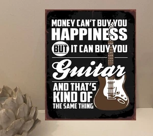 1x Happiness Guitarra Música Cita Placa de Metal Letrero Casa de Regalo Novedad (mt543) - Imagen 1 de 4