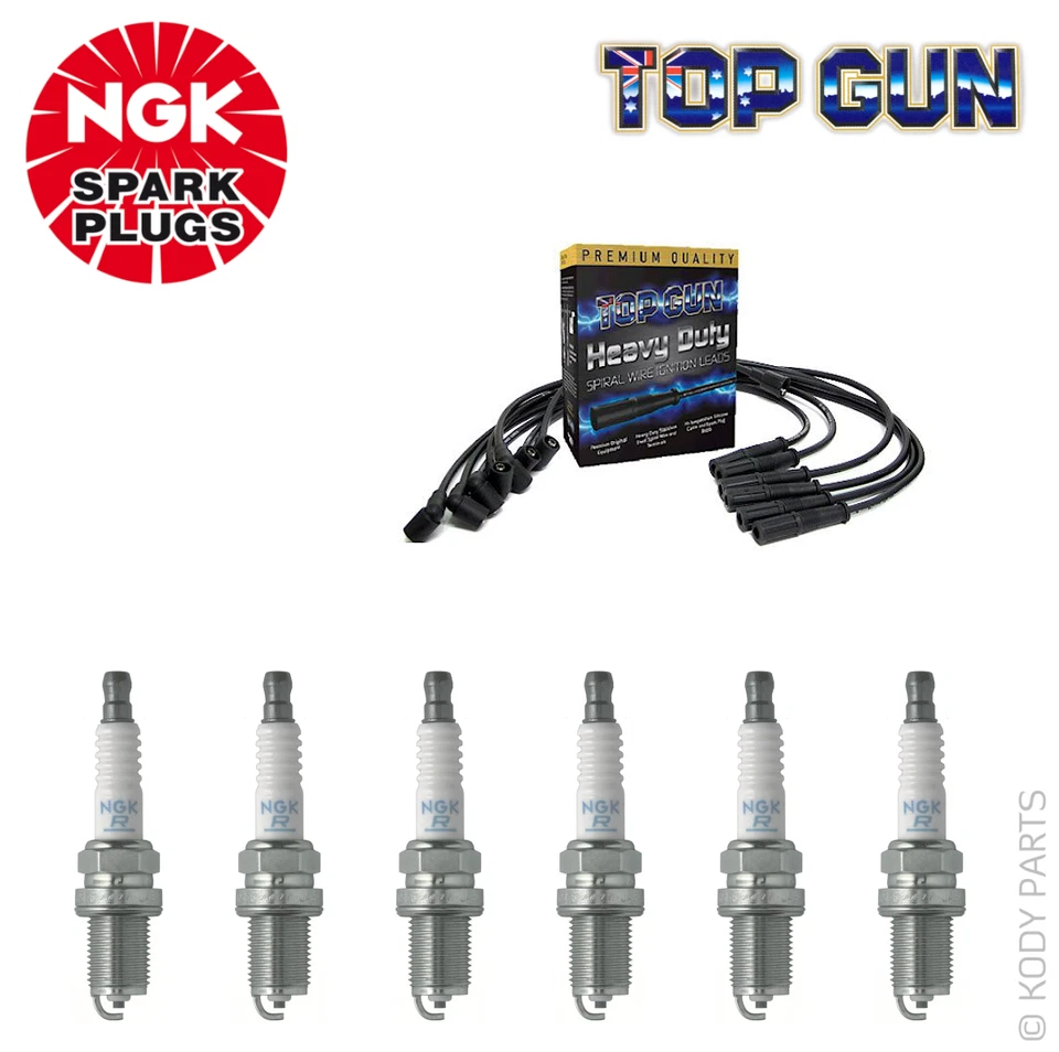 TOP GUN IGNITION LEADS & NGK SPARK PLUGS - for Nissan Skyline R31 3.0L (RB30E) - image 1 of 1