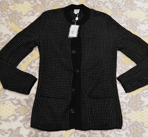 NUEVO CON ETIQUETAS Armani Collezioni Negro Gris Cárdigan Suéter Para Hombre Pequeño S $595 Hecho en Italia - Imagen 1 de 5