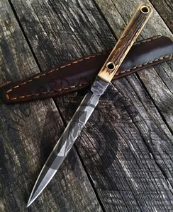 CUSTOM HANDMADE CARBON STEEL HUNTING DAGGER KNIFE - IMPORT TAX PAID BY SELLER - Picture 1 of 3