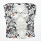 NEXT Womens Multicoloured Floral Polyester Basic T-Shirt Size 12 V-Neck