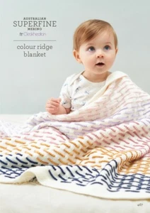 CLECKHEATON COLOUR RIDGE BLANKET BLANKET #467 PATTERN LEAFLET - Picture 1 of 2