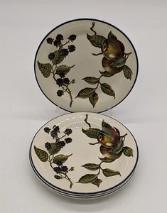 Pier 1 Macintosh Four Salad Plates Berries Fruit England Green Yellow - Picture 1 of 4