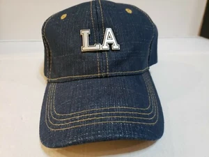 L A Los Angeles dunkelblau Jeans Denim Baseball Cap Mütze gebogener Schirm verstellbar  - Bild 1 von 6