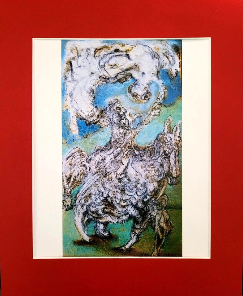 Surrealist impressionist fantasy pastel  drawing - Tilting At Angels - Image 1 of 1