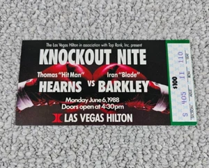 Tommy Hearns Iran Barkley Boxing Ticket June 6 1988 Las Vegas Hilton NV - Picture 1 of 2