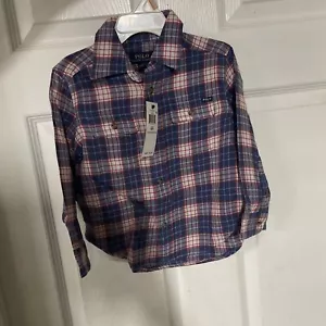 Polo Ralph Lauren Boy's Toddler Button Shirt Size 2 / 2T Plaid Blue Red White - Picture 1 of 4