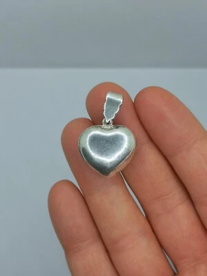 Vintage Silver 925 Heart Charm Pendant Women Gift Charms - Immagine 1 di 4