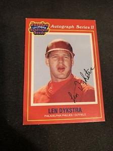 1991 Jumbo California Sunflower Series Card #9 Len Dykstra  Phillies NmMt