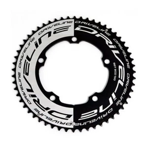Driveline AL7075 Road Bike Bicycle TT Chainring 56T, BCD 130mm , Black x White - Picture 1 of 3