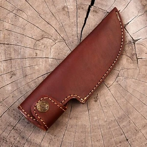 Cuchillo de hoja fija hecho a mano funda de cuero funda cuchillo estuche cuchillos llevar - Imagen 1 de 5