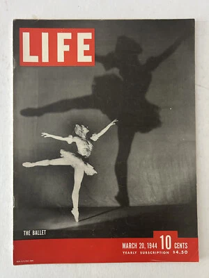 Life Magazine March 20, 1944, Tule Lake, Ballet, Lady in the Dark movie, Ginger - Image 1 of 4