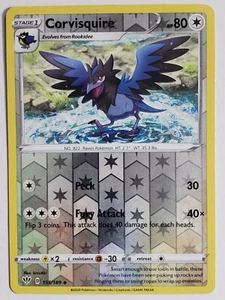 REVERSE HOLO Corvisquire 155/189 LP B1G1F Darkness Ablaze Pokemon Card kirisAki - Picture 1 of 3