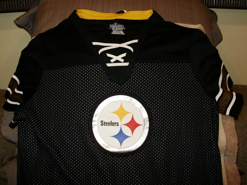 Majestic Pittsburgh Steelers Women's Black Game Day Draft Me V-Neck T-Shirt