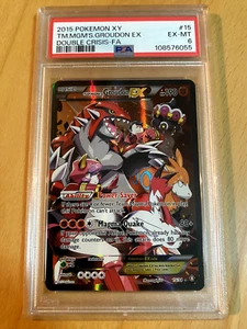2015 POKEMON XY DOUBLE CRISIS 15 FULL ART/TEAM MAGMA'S GROUDON EX PSA 6 - Picture 1 of 2