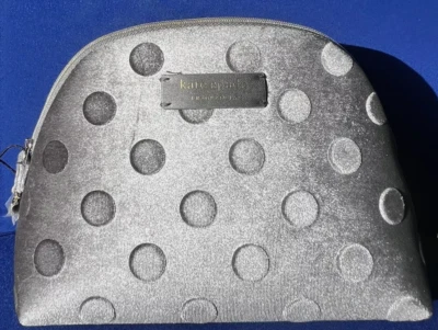 НОВЫЙ С ЯРЛЫКАМИ KATE SPADE АРОМАТ ТУАЛЕТНЫХ ПРИНАДЛЕЖНОСТЕЙ МАКИЯЖ СУМКА МЕШОК СЕРЫЙ ГОРОШЕК ОГРАНИЧЕННОГО - Изображение 1 из 4