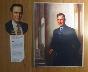 41st PRESIDENT GEORGE H.W. BUSH RARE AUTOGRAPHED BOOKMARK SIGNED + 8X10 w/COA - Picture 1 of 3