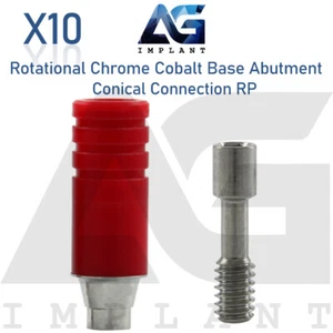 10 Chrome Cobalt Base Rotational RP Conical Connection With Screw 2.65mm - Picture 1 of 3