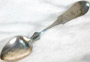Antique 1800's US H Hudson Louisville Fiddle Thread Coin Silver Spoon 14 grams - Picture 1 of 5
