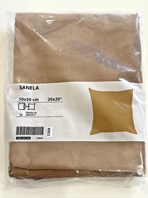 Ikea SANELA Pillow Cushion Cover 20" x 20" Velvet Cotton Light Brown - NEW - Image 1 of 4
