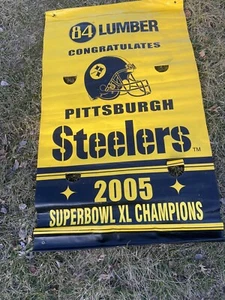 46.5” X 79” Double Sided 2005 Banner Actually Hung Up At Heinz Field Pittsburgh - Bild 1 von 3