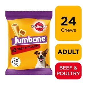 24 Pedigree Jumbone Medium Dog Treats Beef & Poultry Dog Chews (12x180g) - Picture 1 of 10
