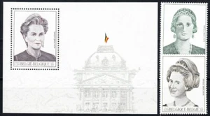 Belgica**REINAS FABIOLA+Paola+Astrida-Hoja+2sellos-Rey Baudouin-2000    - Imagen 1 de 1