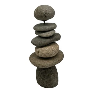 Stacked Stone Standing Zen Garden Cairn, Garden Art, Indoor or Outdoor 8” tall - Picture 1 of 10