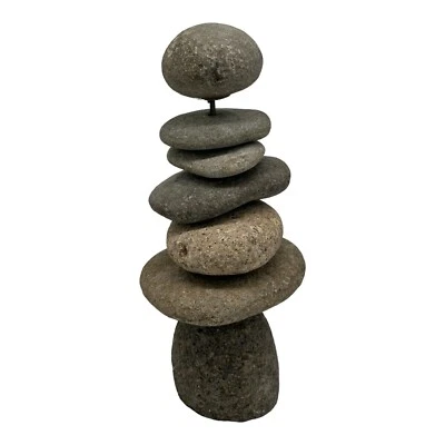 Piedra apilada Zen Garden Cairn, arte de jardín, interior o exterior 8” de alto Foto 1 de 4