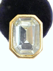 KJL Kenneth Jay Lane Clear Crystal Rectangle SINGLE Replacement Clip Earring - Picture 1 of 5