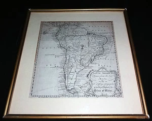 1749 British Map of South America by T. Jeffrys Geographer Prince of Wales (AHB) - Picture 1 of 7