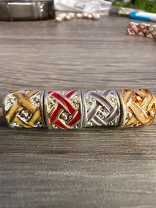 Europäische Großloch Silberfarben Emailliert Metall Zwischenring Perlen 13 Stück S29 - Bild 1 von 3