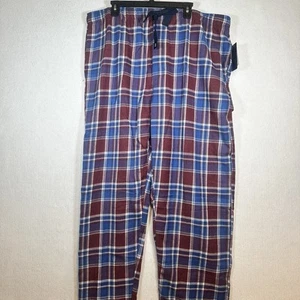 Izod Hombres Ropa de Dormir Pantalones de Franela Cuadros Botón Mosca Bolsillos-Rojo Azul-XXL - Imagen 1 de 8