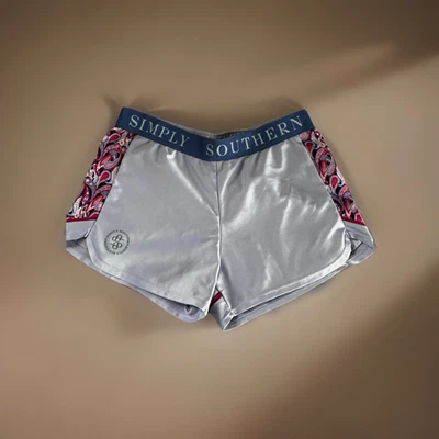 Simply Southern Cheer Shorts Women's size MED Lavender Purple & Paisley - Image 1 of 4