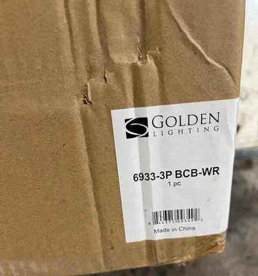 Golden Lighting Florence 3Light Brushed Champagne Bronze with White Rope Pendant - Image 1 of 2