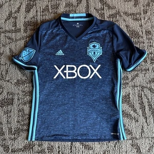 Seattle Sounders FC 2016/2017 Third Alternate Jersey Pacific Blue Size YOUTH LRG - Picture 1 of 9