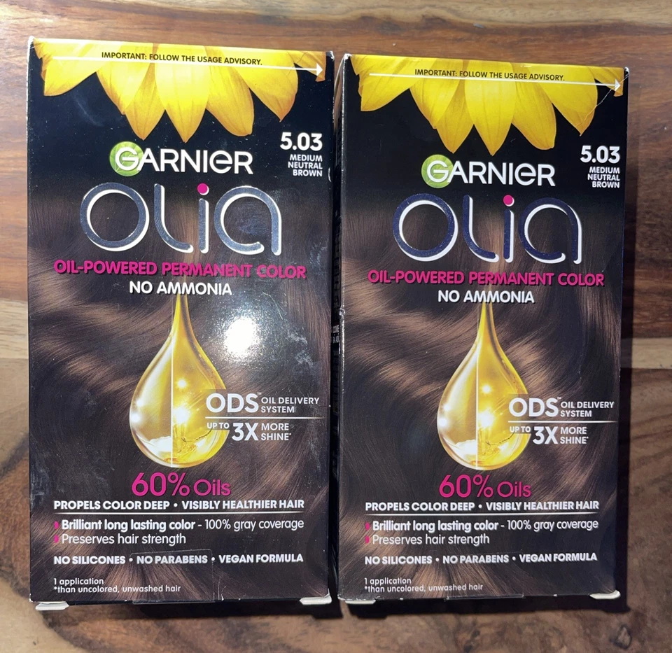 Garnier Olia Brilliant Permanent Color Medium Neutral Brown 5.03 1 EA 2pk