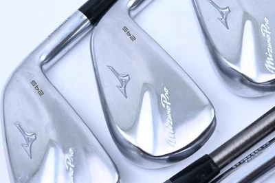 Mizuno Pro 245 Irons / 4-PW+GW / Stiff Flex Aerotech Steelfiber i110 CW Shafts - Image 1 of 4
