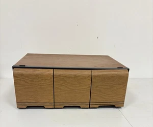 VINTAGE 3 Drawer 60 Audio CASSETTE TAPE Storage Holder CASE Faux Wood Grain NUC - Picture 1 of 6