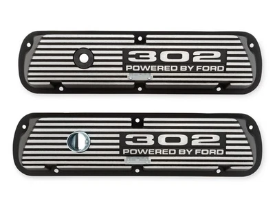 Scott Drake Classic Ford "Powered by 302" Aluminum Valve Covers 6A582-302 Pair - Image 1 of 4
