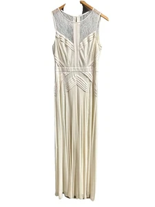 bcbg maxazria Cocktailkleid 8 Ivory Lang Plissee Spitze - Bild 1 von 10
