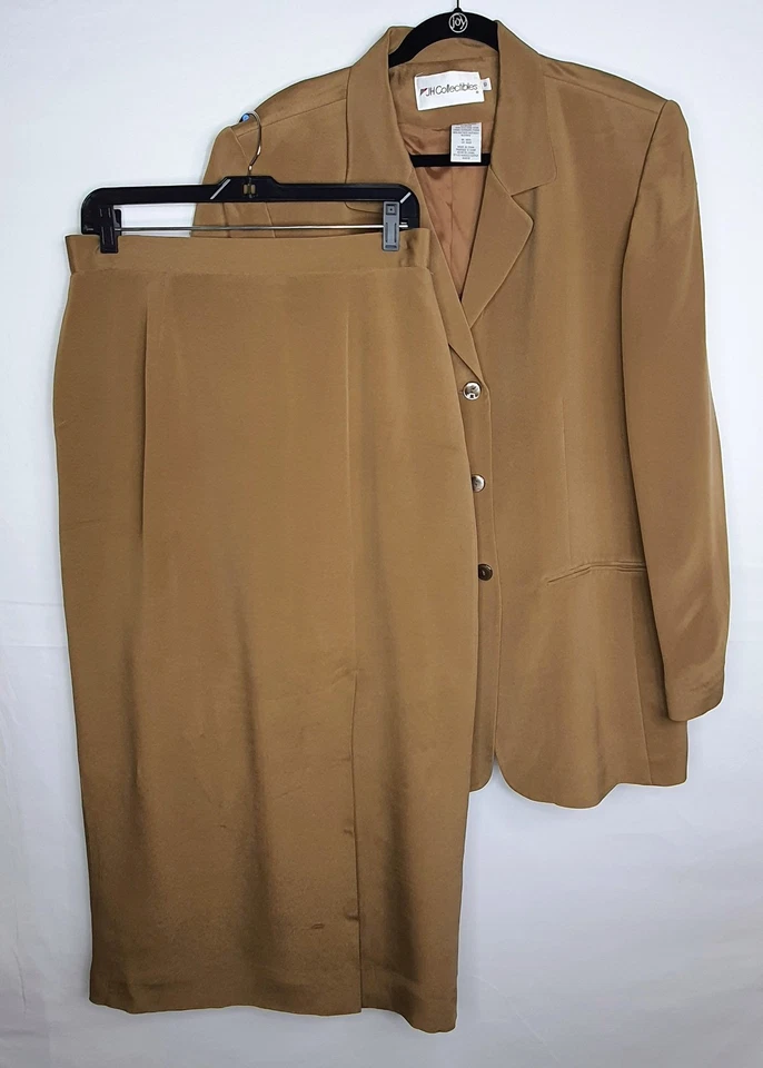 JH Collectibles Maxi Skirt Suit Jute 16 100% Silk Fully Lined Vintage  - Image 1 of 4