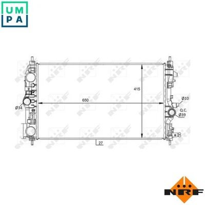 RADIATOR ENGINE COOLING 59076 FOR A14NET/14NEL B14NET/14NELA16/B16XNT 1.6L 4cyl - Image 1 of 4