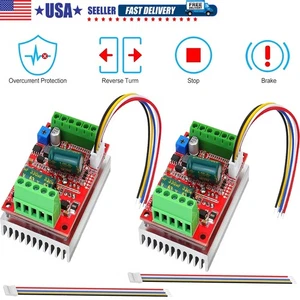 2x DC 6-60V 400W BLDC 3 Phase Brushless Motor Controller PWM Hall Motor Control - Picture 1 of 8