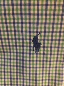 Polo Ralph Lauren Herren Kurzarm Hemd mit Knopfleiste grün blau kariert 4XB - Bild 1 von 8