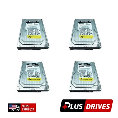 Lot of 4 250GB SATA WD 3.5" Enterprise HDD 7200RPM 3Gbps 64MB Cache Re4 - Image 1 of 4