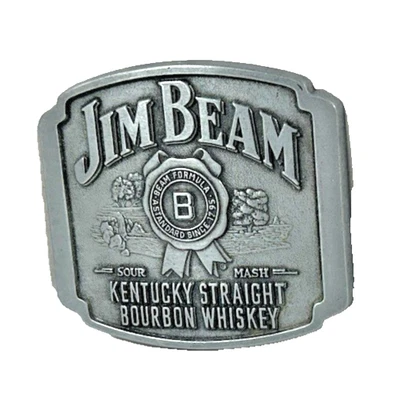 Jim Beam Kentucky 2008 hebilla de cinturón de whisky bourbon recto 3 pulgadas cuadradas Foto 1 de 3