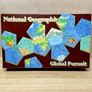 National Geographic Global Pursuit Board Game 1987 Complete New Pieces, Box Wear - Picture 1 of 10